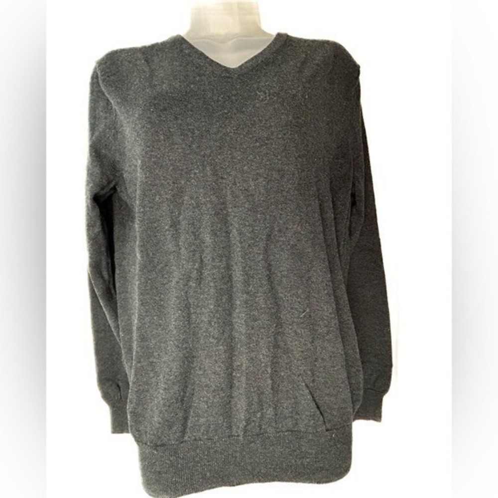 J. Crew Cotton & Cashmere Black V-Neck Sweater Small‎